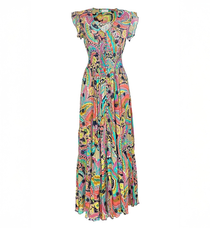 Absinthe Long Dress - Multicolor - Bohemian - Size S/L - Miss June Paris - 5