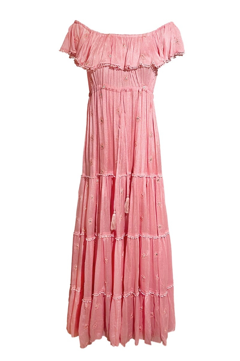 bohemian pink long dress KATE - Miss June