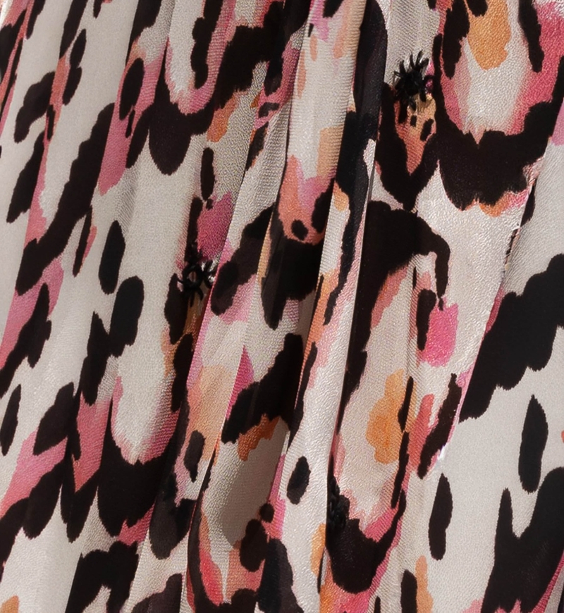 Kaftán Largo Roberta - multicolor - manga corta - cuello en V - estilo boho - Miss June Paris - 5