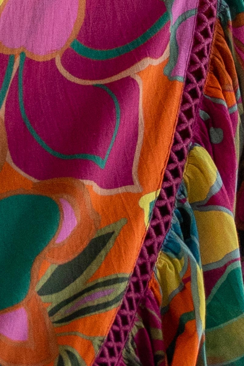 Saia Longa Mimi – multicolorida – estampa floral – assimétrica – estilo boêmio – Miss June Paris – 6