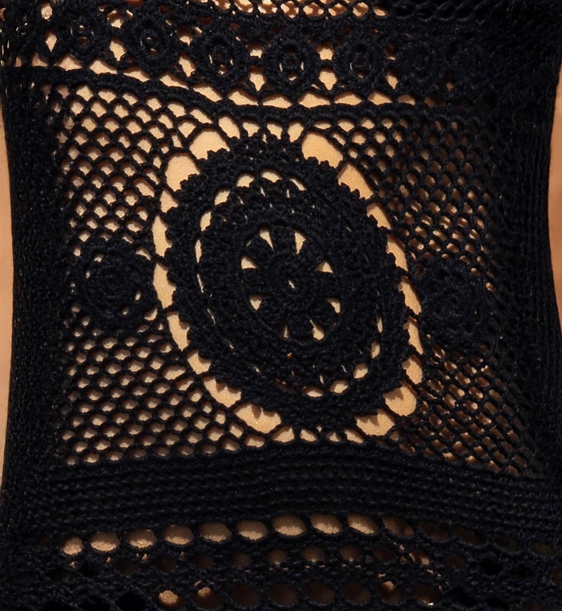 Vestido Largo Birkin - Negro - De Ganchillo - Mangas Largas - Bohemio - Miss June Paris - 7