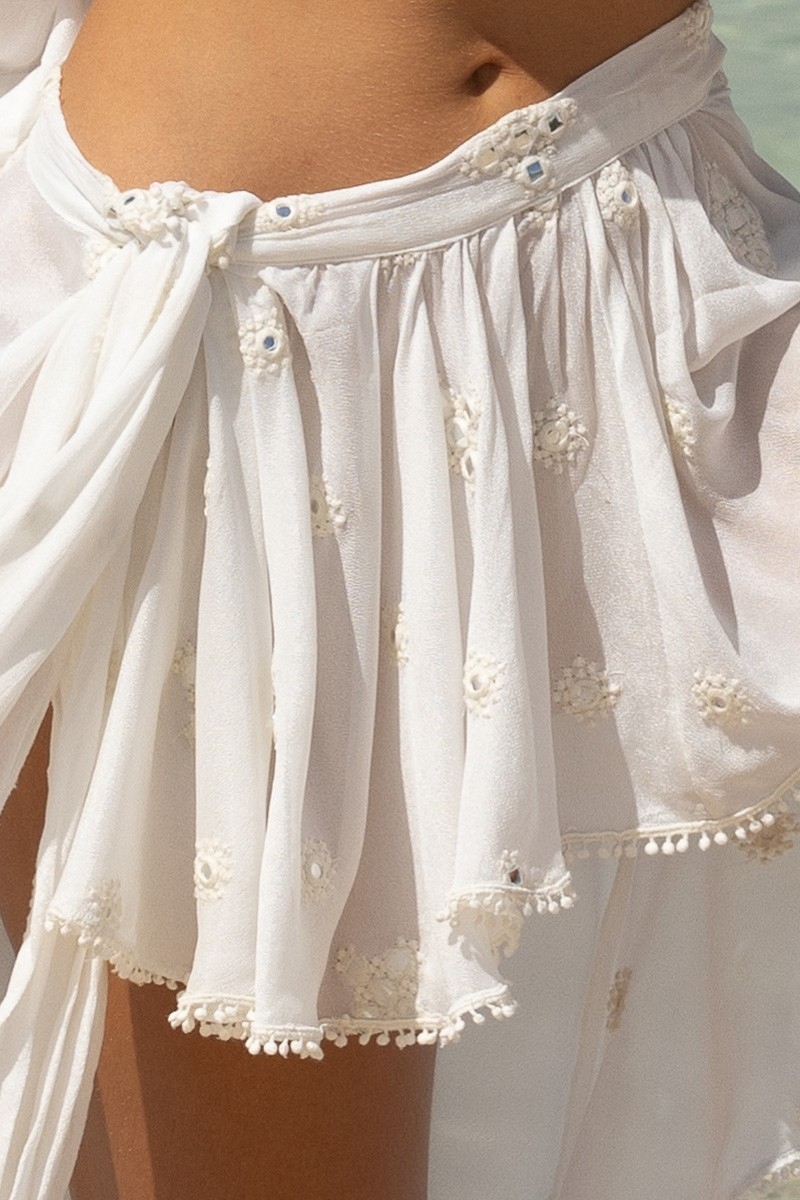 Falda Celeste - Blanca - Asimétrica - Bohemio Chic - Miss June Paris - 4