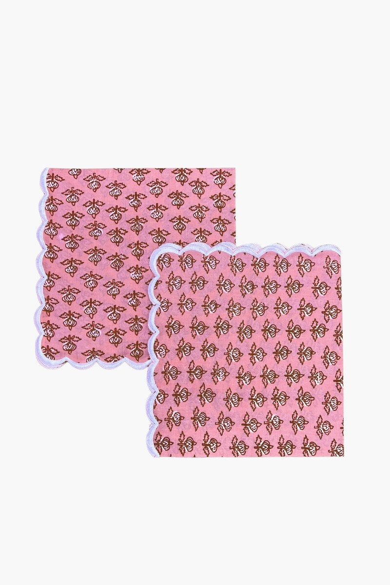 Toalha de Mesa Pétala Rosa (Conjunto de 2)– quadrados – algodão – padrões florais – Jardim Botânico – Miss June Paris – 1