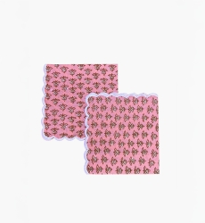 Petal Pink Napkin Set (Set of 2) – square – 100% cotton – floral patterns – Jardin Botanique – Miss June Paris – 1