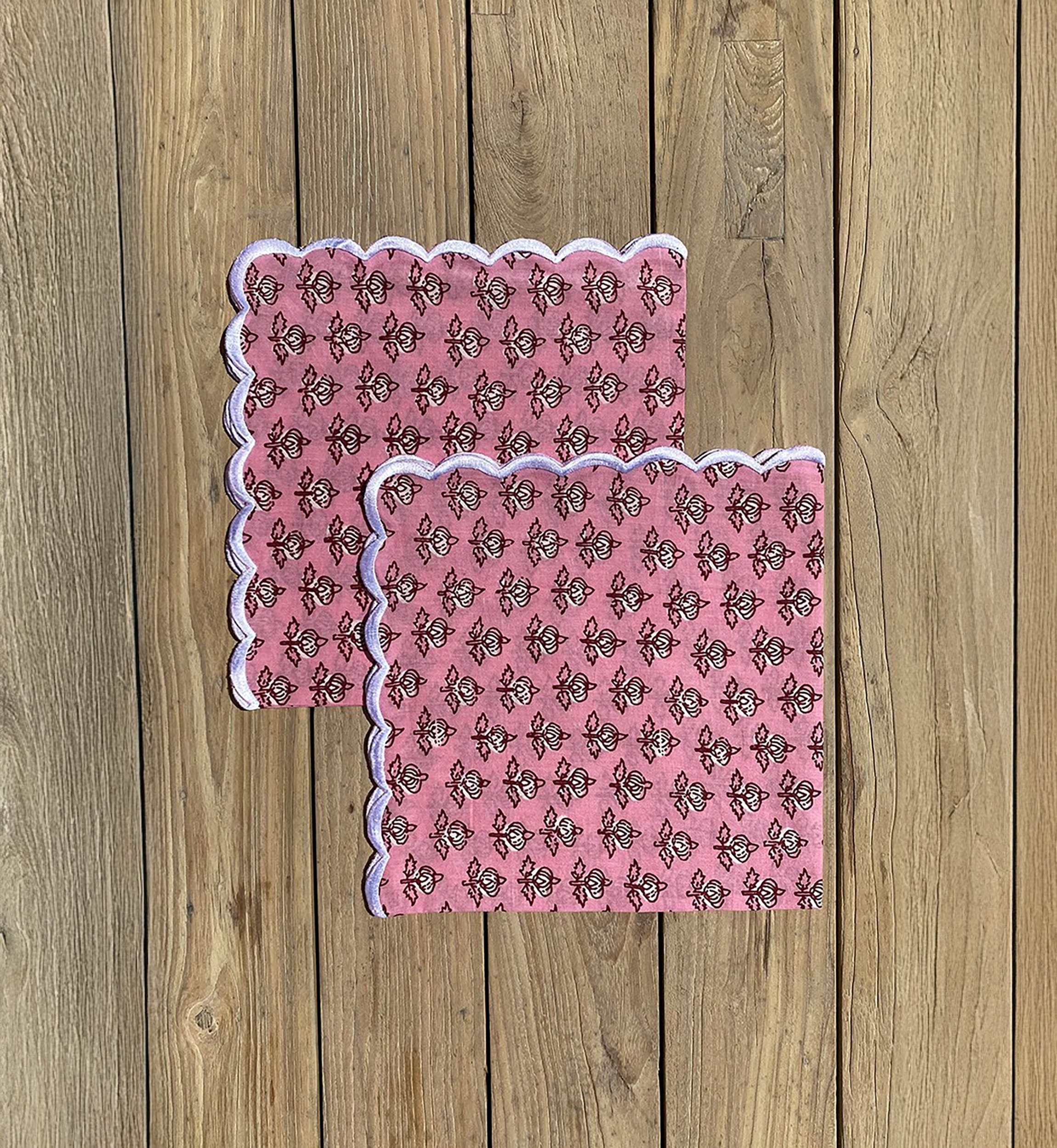 Toalha de Mesa Pétala Rosa (Conjunto de 2)– quadrados – algodão – padrões florais – Jardim Botânico – Miss June Paris – 3