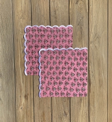 Toalha de Mesa Pétala Rosa (Conjunto de 2)– quadrados – algodão – padrões florais – Jardim Botânico – Miss June Paris – 3