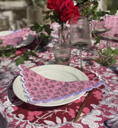 Toalha de Mesa Pétala Rosa (Conjunto de 2)– quadrados – algodão – padrões florais – Jardim Botânico – Miss June Paris – 2