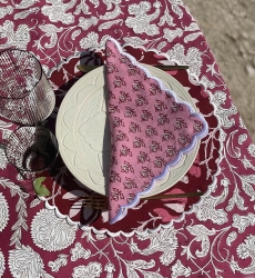 Petal Pink Napkin Set (Set of 2) – square – 100% cotton – floral patterns – Jardin Botanique – Miss June Paris – 4