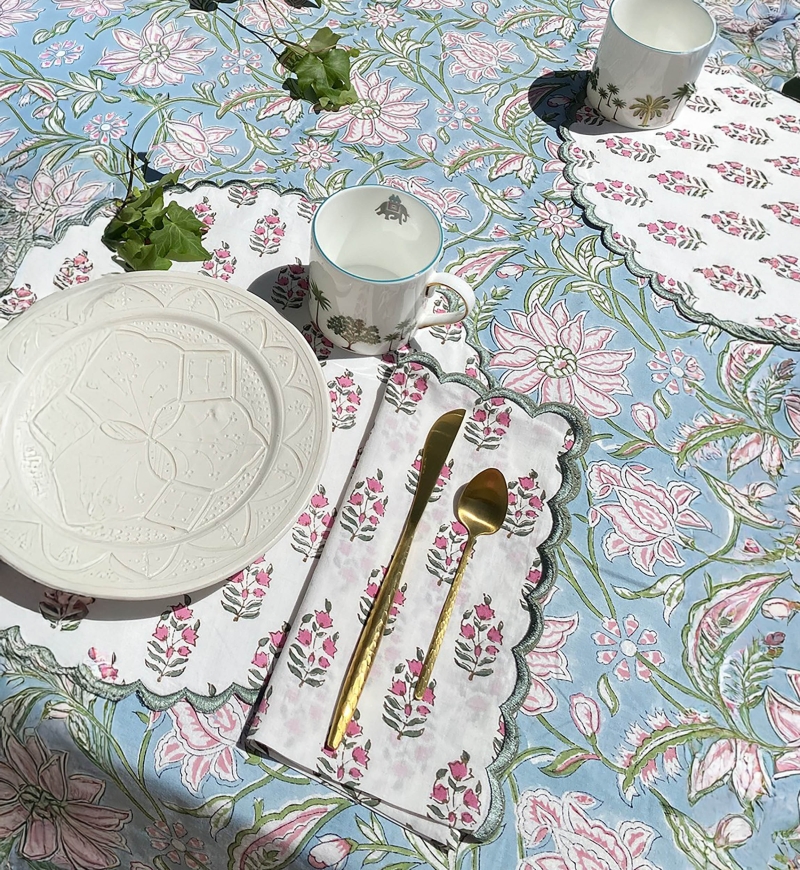 Pimrose Napkin Set (Set of 2) – square – cotton – floral design – Jardin Botanique – Miss June Paris – 2