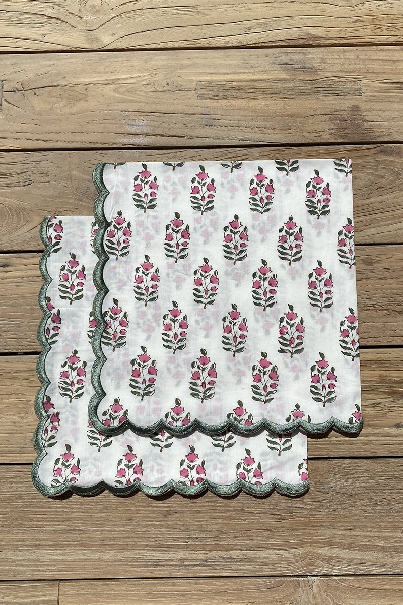 Pimrose Napkin Set (Set of 2) – square – cotton – floral design – Jardin Botanique – Miss June Paris – 4