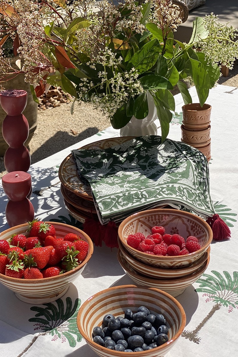 Guardanapo Moonlight Green (Conjunto de 2) – floral – algodão – estilo boho chic – Jardim Botânico – Miss June Paris – 2