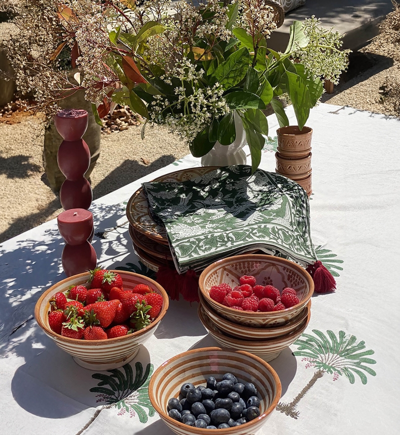 Moonlight Green Napkin Set (Set of 2) – floral – cotton – boho chic style – Jardin Botanique – Miss June Paris – 2