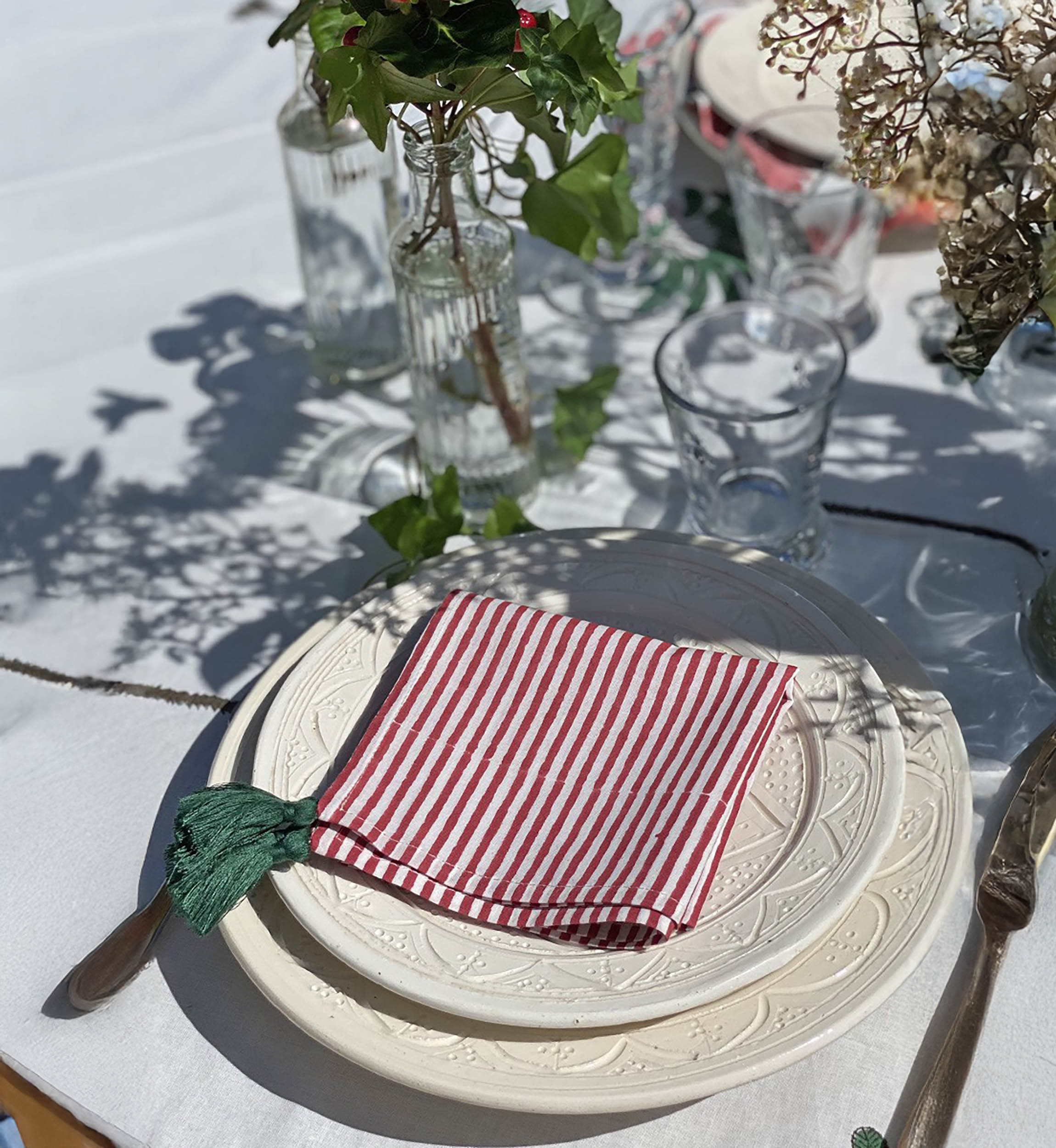 Summer Stripes Napkin (Set Of 2)– cotton – boho chic style – Jardin Botanique – Miss June Paris – 2