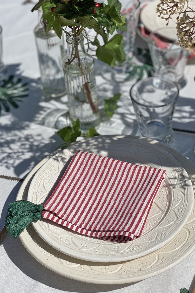 Summer Stripes Napkin (Set Of 2)– cotton – boho chic style – Jardin Botanique – Miss June Paris – 2
