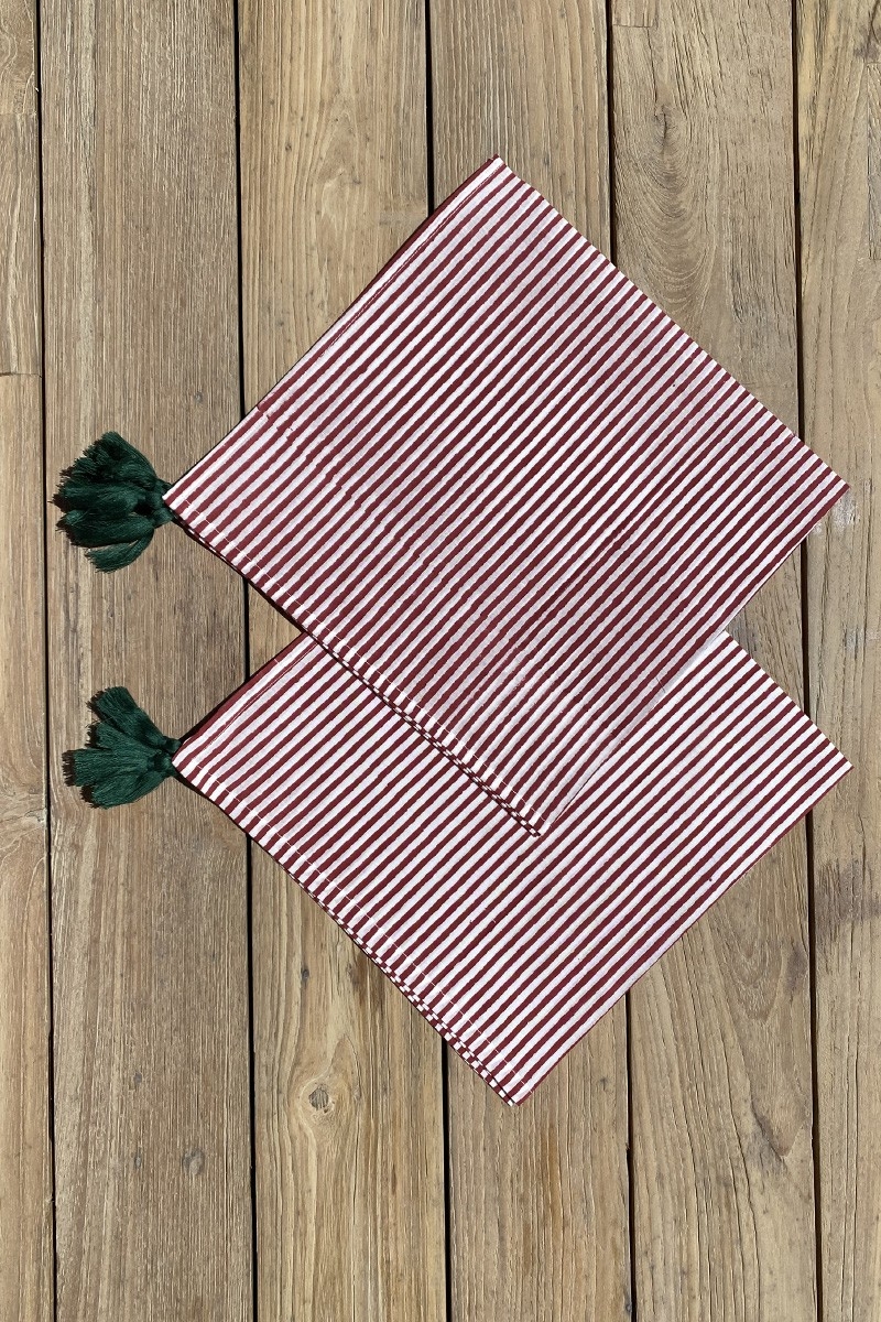 Summer Stripes Napkin (Set Of 2)– cotton – boho chic style – Jardin Botanique – Miss June Paris – 4