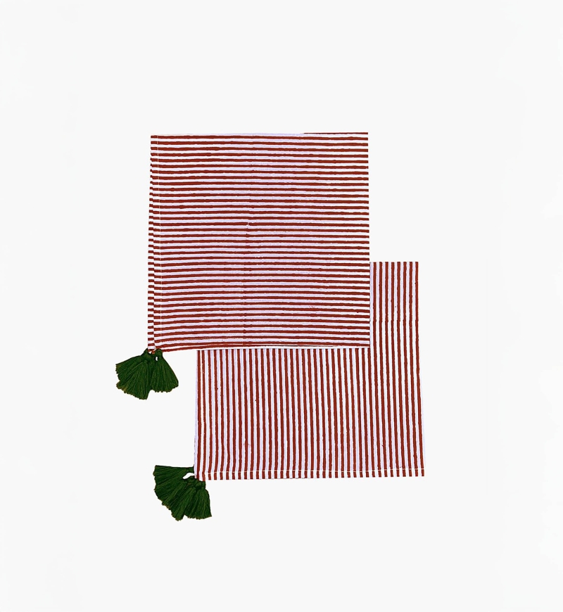 Guardanapo Summer Stripes (Conjunto de 2) – algodão – estilo boho chic – Jardim Botânico – Miss June Paris – 1