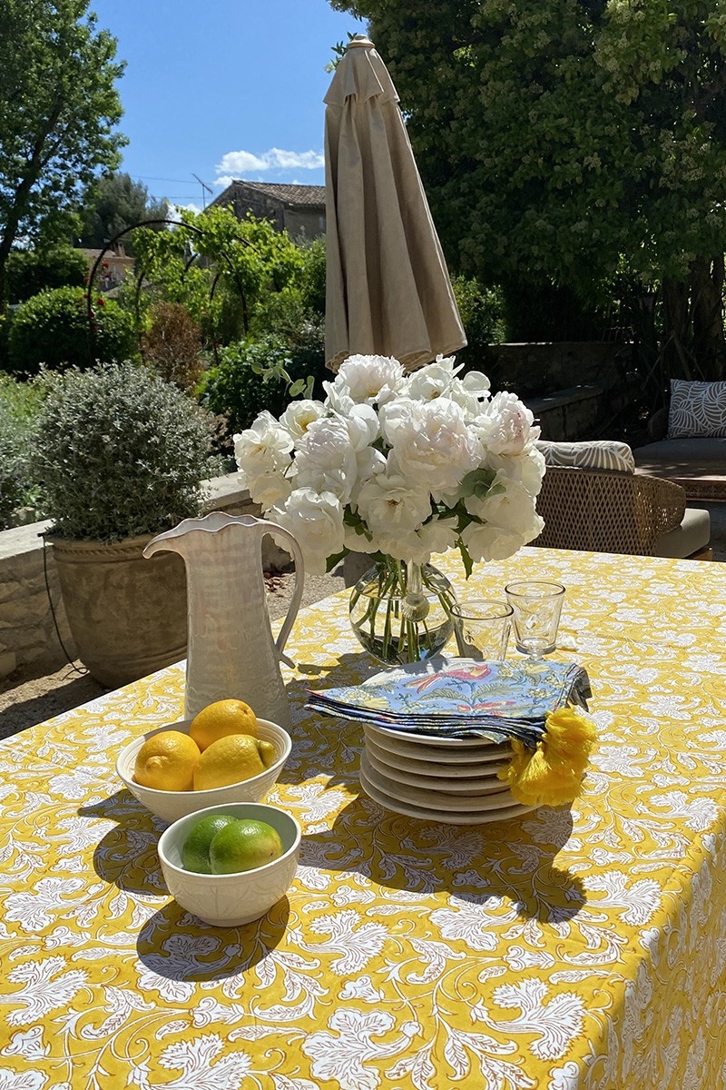 Blue Birds Napkin Set (Set of 2) – blue/yellow/red – bohemian floral design – Jardin Botanique – Miss June Paris – 3